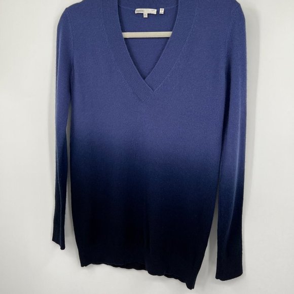 Vince Women's 100% Cashmere V-Neck Ombre Sweater Blue XS - Picture 5 of 11